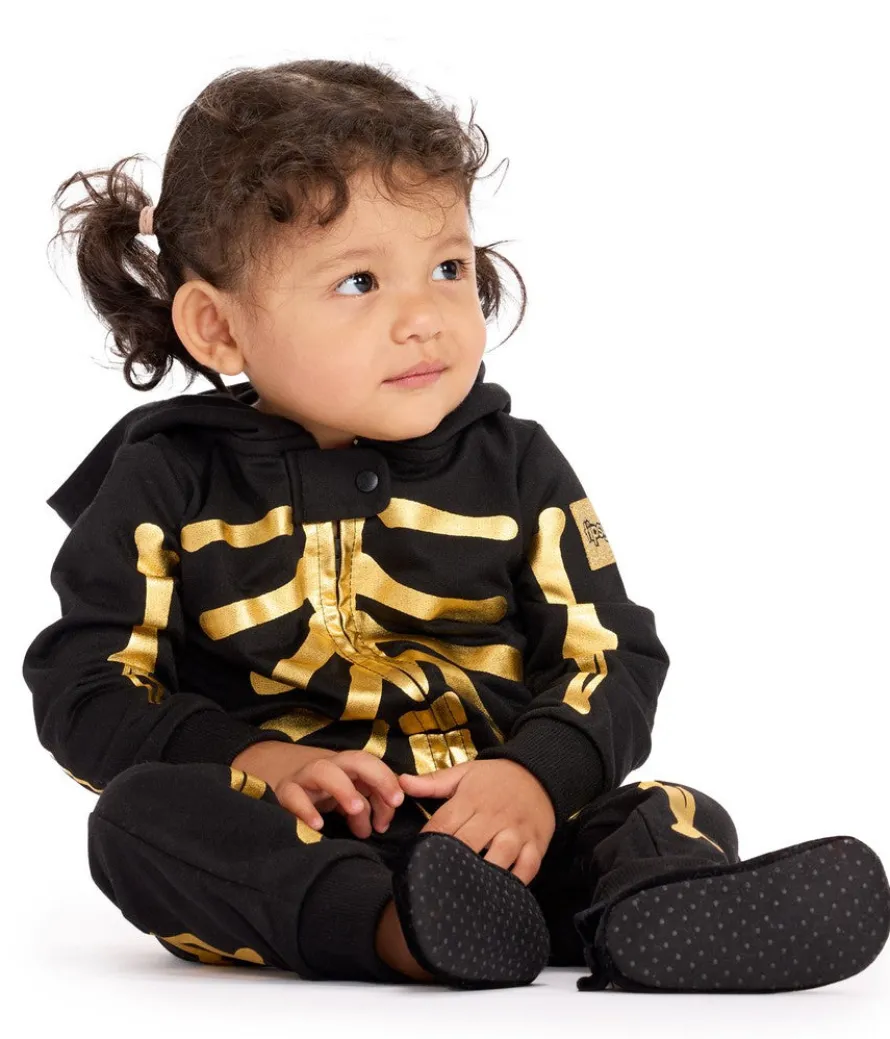 Baby Girl's Gold Skeleton Costume