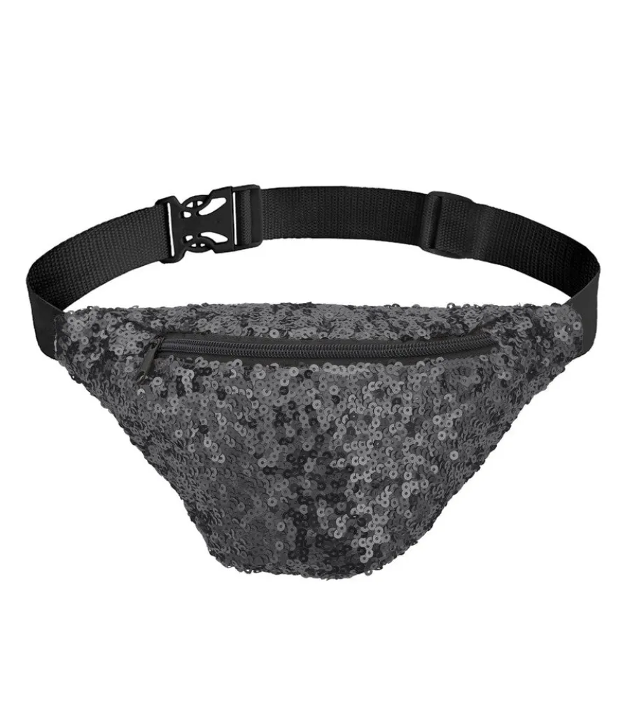 Black Sequin Fanny Pack