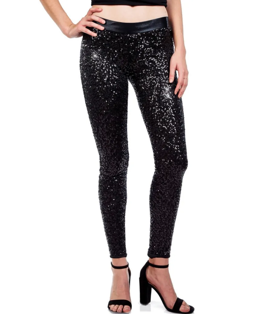 Black Sequin Leggings