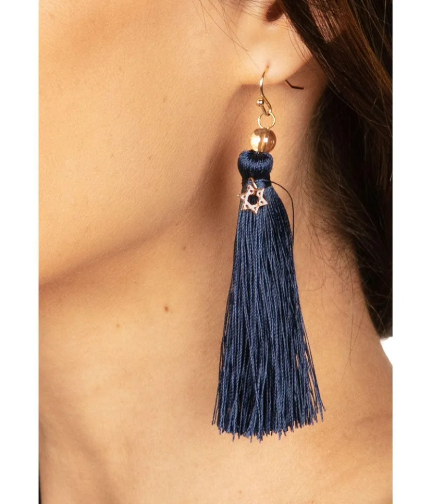 Blue Hanukkah Earrings