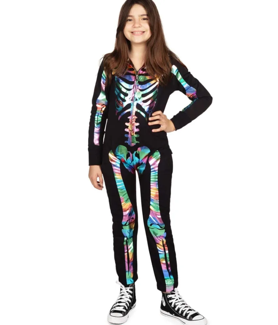 Girl's Iridescent Skeleton Costume