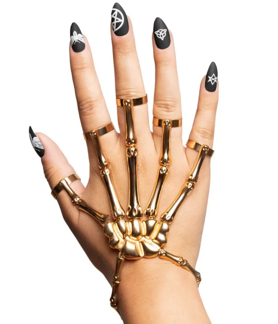 Gold Skeleton Finger Bracelet