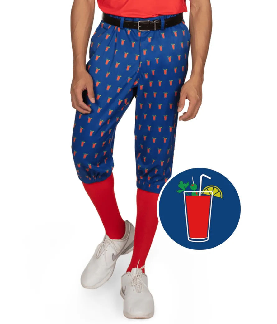 Men's Bloody Mary Golf Knickers with Red Golf Socks