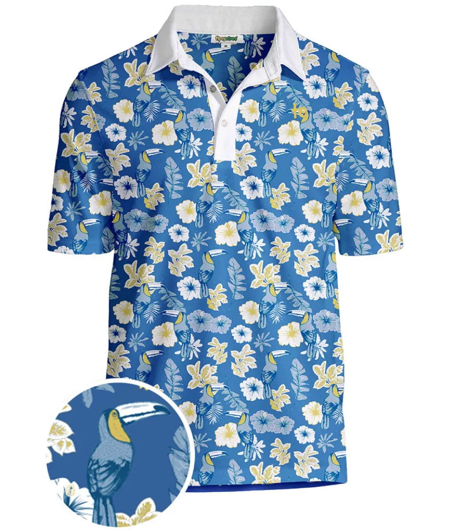 Men's Blue Botanics Golf Polo