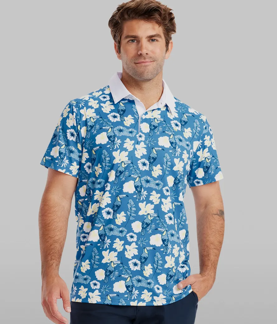 Men's Blue Botanics Golf Polo