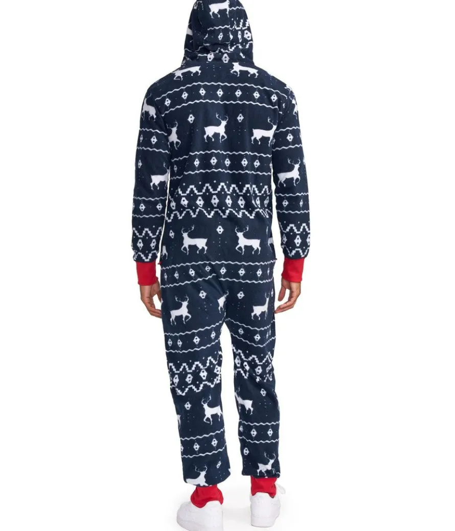 Men's Blue Reindeer Jumpsuit