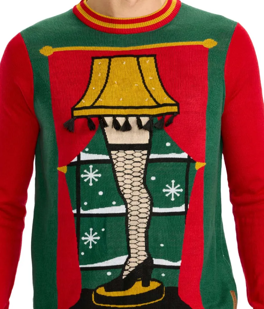Men's Christmas Story Leg Lamp Light Up Ugly Christmas Sweater