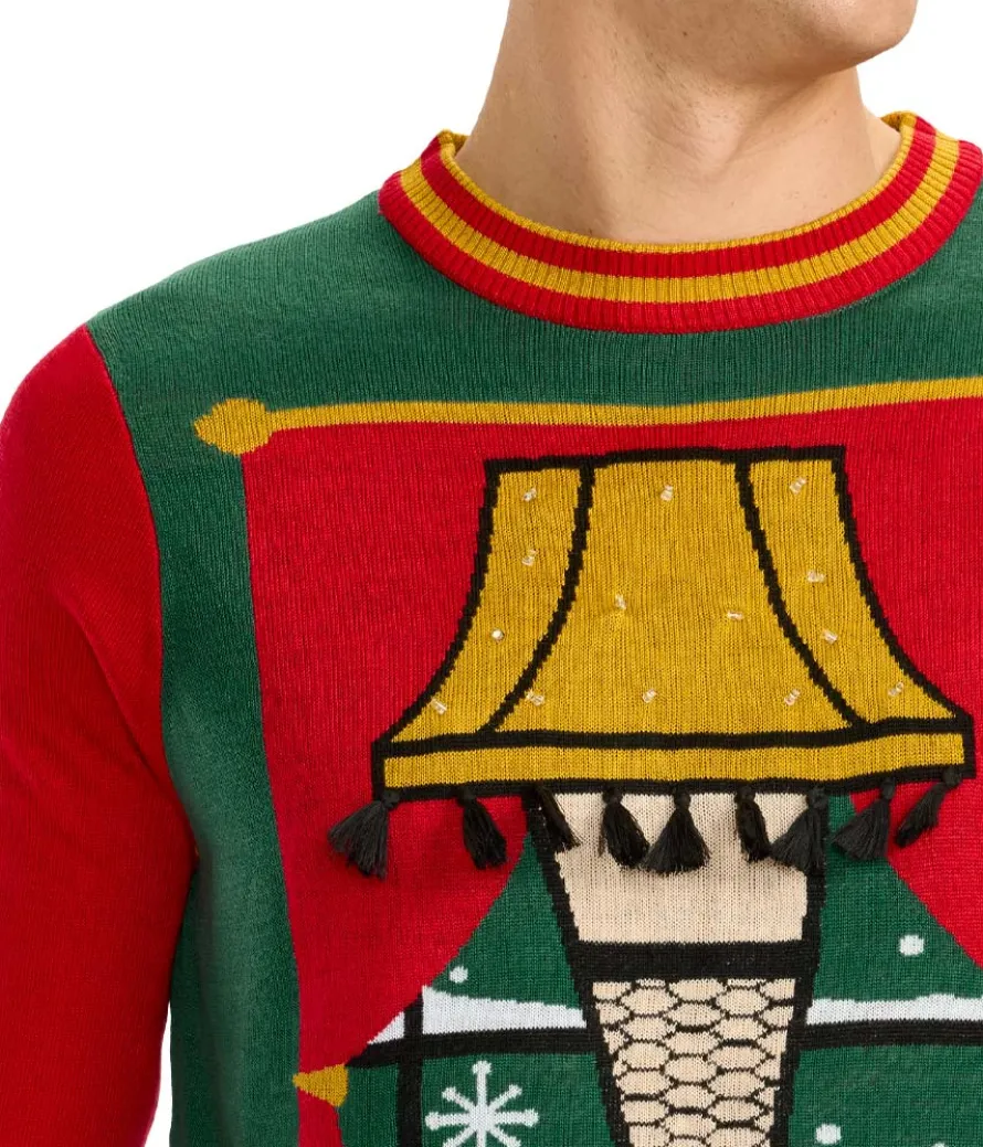 Men's Christmas Story Leg Lamp Light Up Ugly Christmas Sweater
