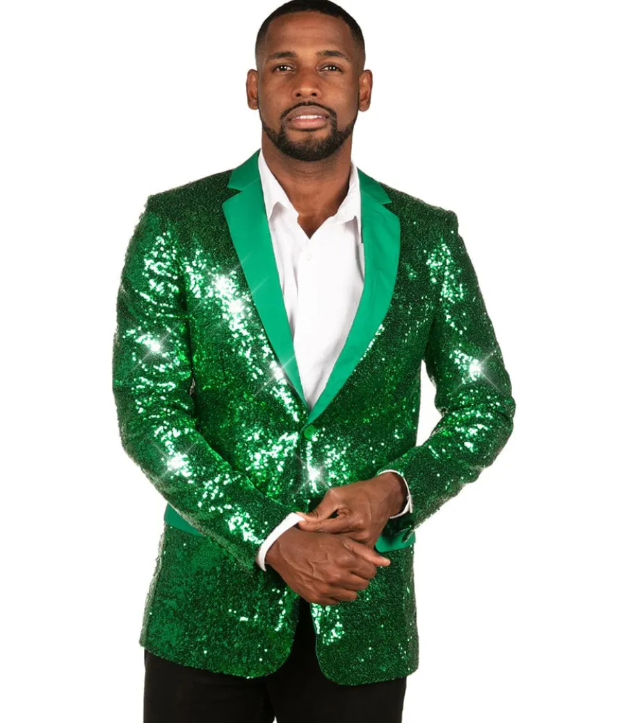 Men's Green Sequin All Over Blazer