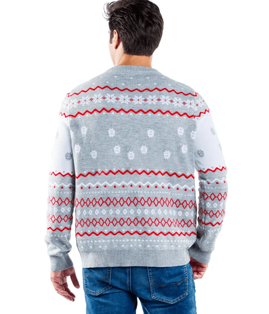 Men's Grey Humping Reindeer Ugly Christmas Sweater