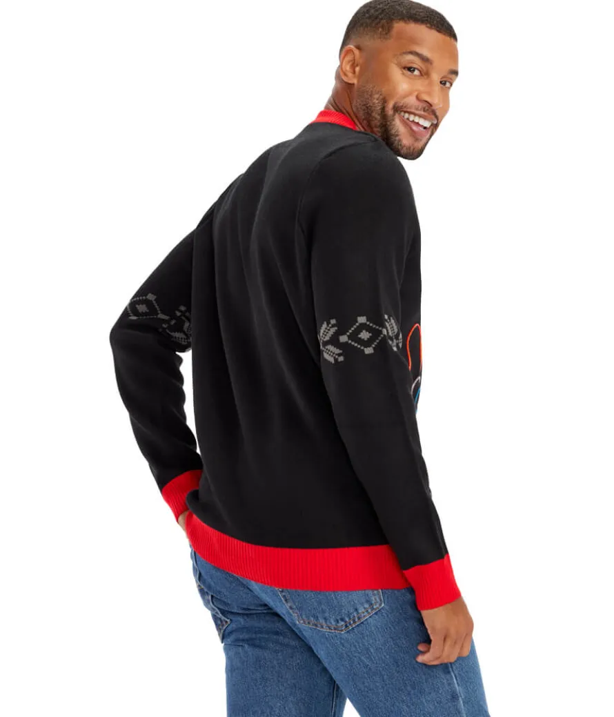 Men's Ho Ho Hello Neon LED Light Up Ugly Christmas Sweater