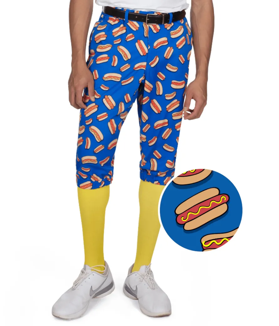 Men's Hot Dog Golf Knickers with Yellow Golf Socks