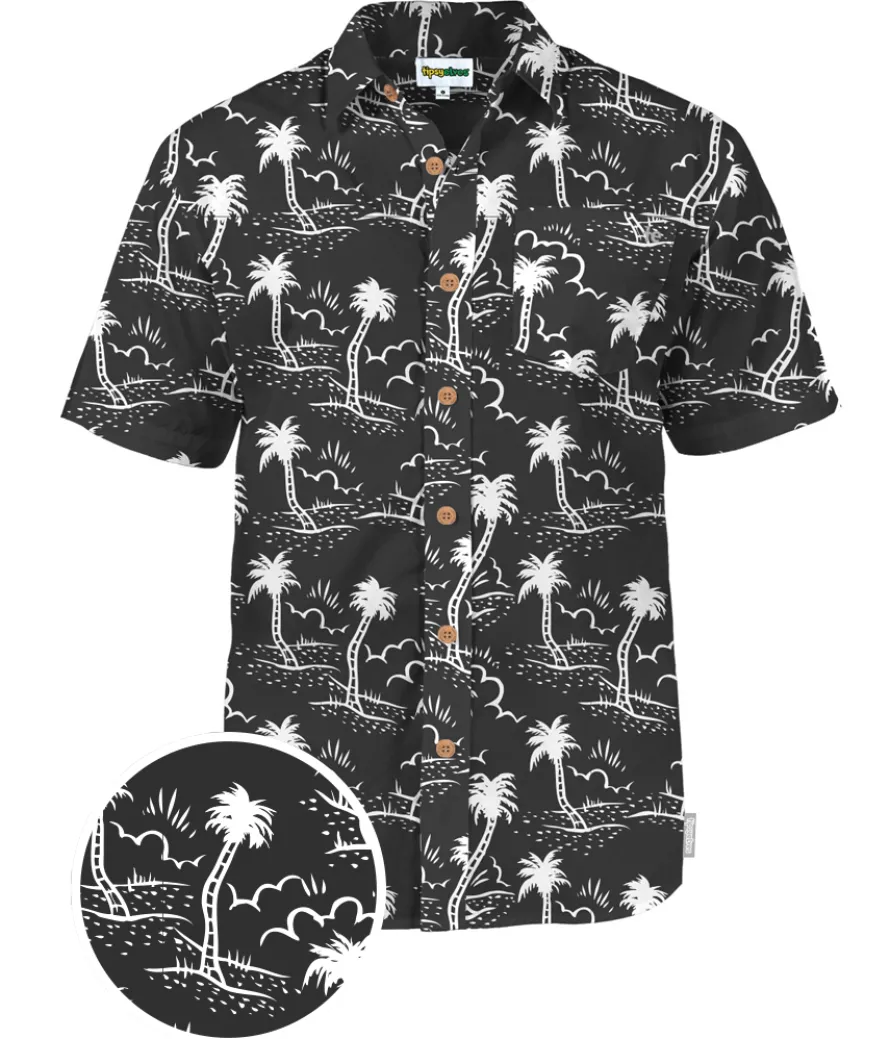 Men's Monochrome Moonlight Hawaiian Shirt