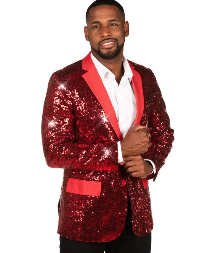 Men's Red Sequin All Over Blazer