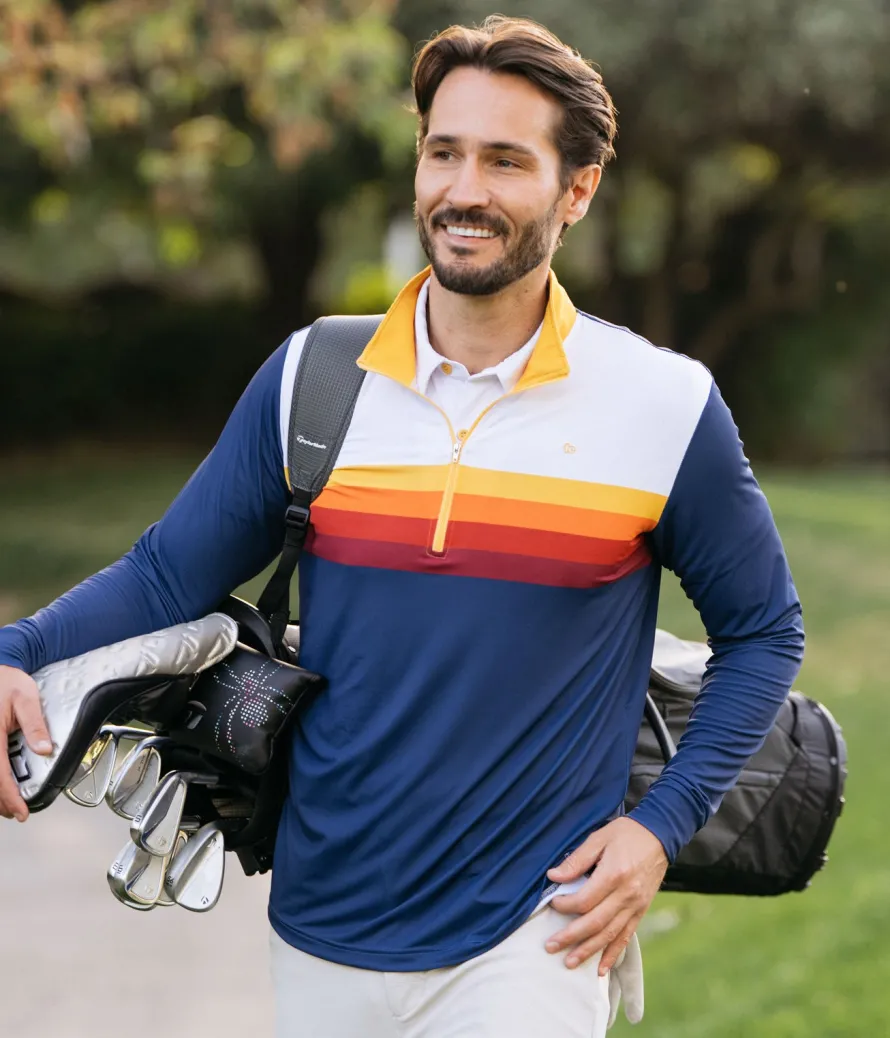 Men's Slice of Sunset Golf Quarter Zip Pullover
