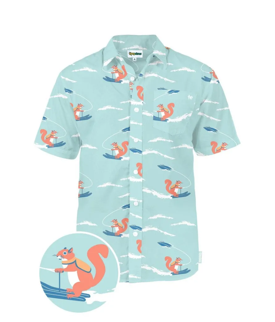 Men's Squirrel On Water Skis Hawaiian Shirt