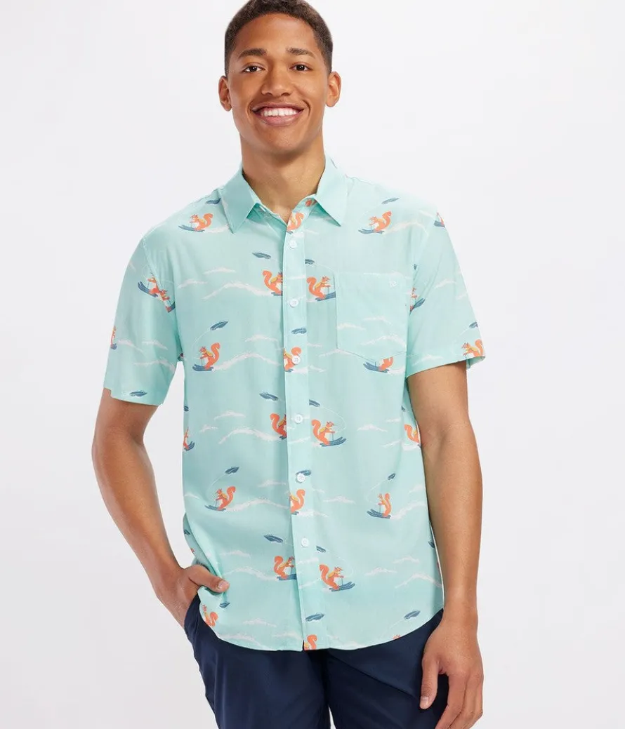 Men's Squirrel On Water Skis Hawaiian Shirt