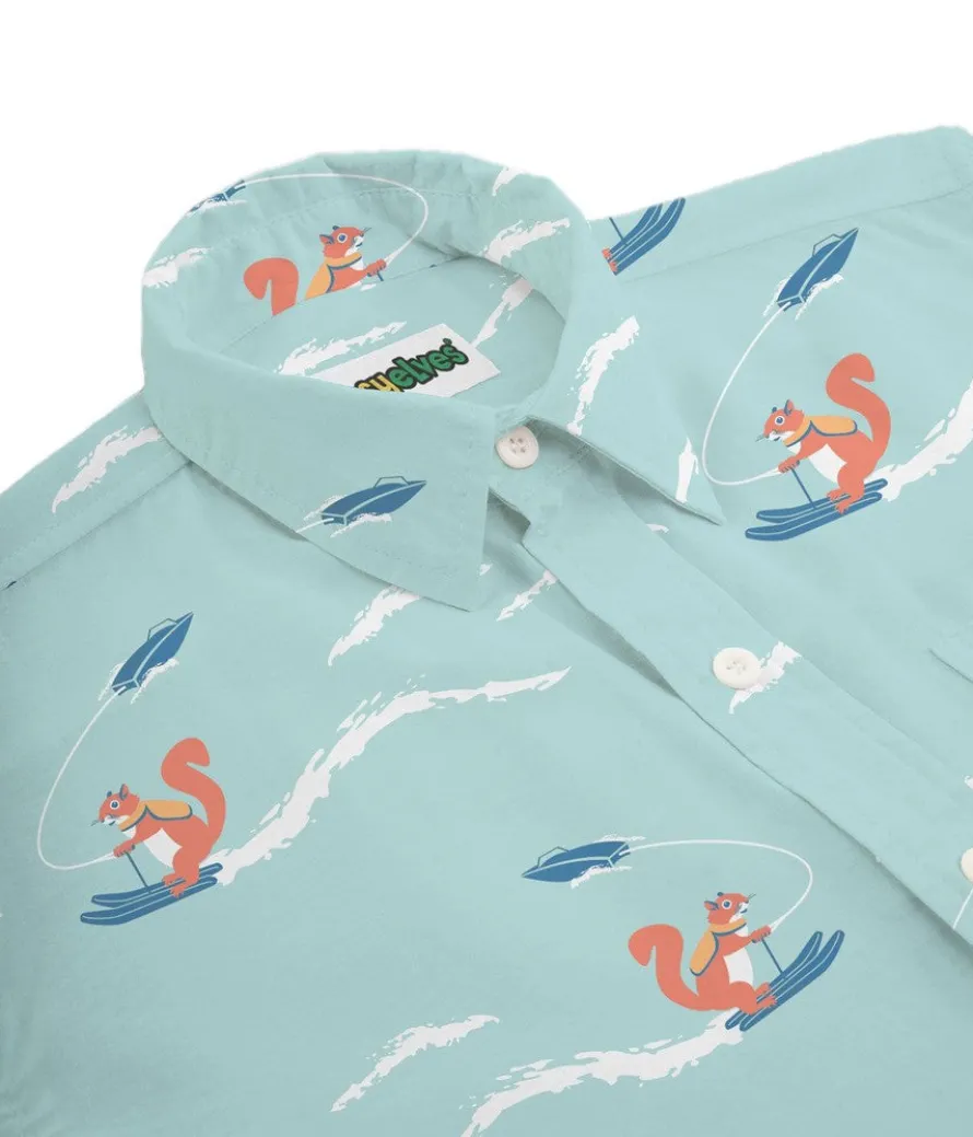 Men's Squirrel On Water Skis Hawaiian Shirt
