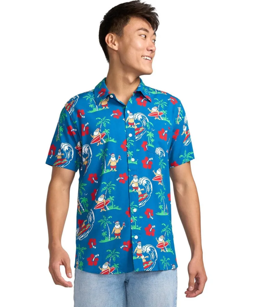 Men's Surf's Up Santa Hawaiian Shirt