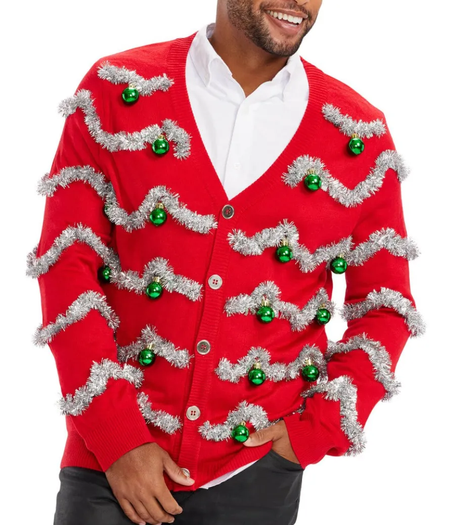 Men's Tinsel Christmas Cardigan Sweater