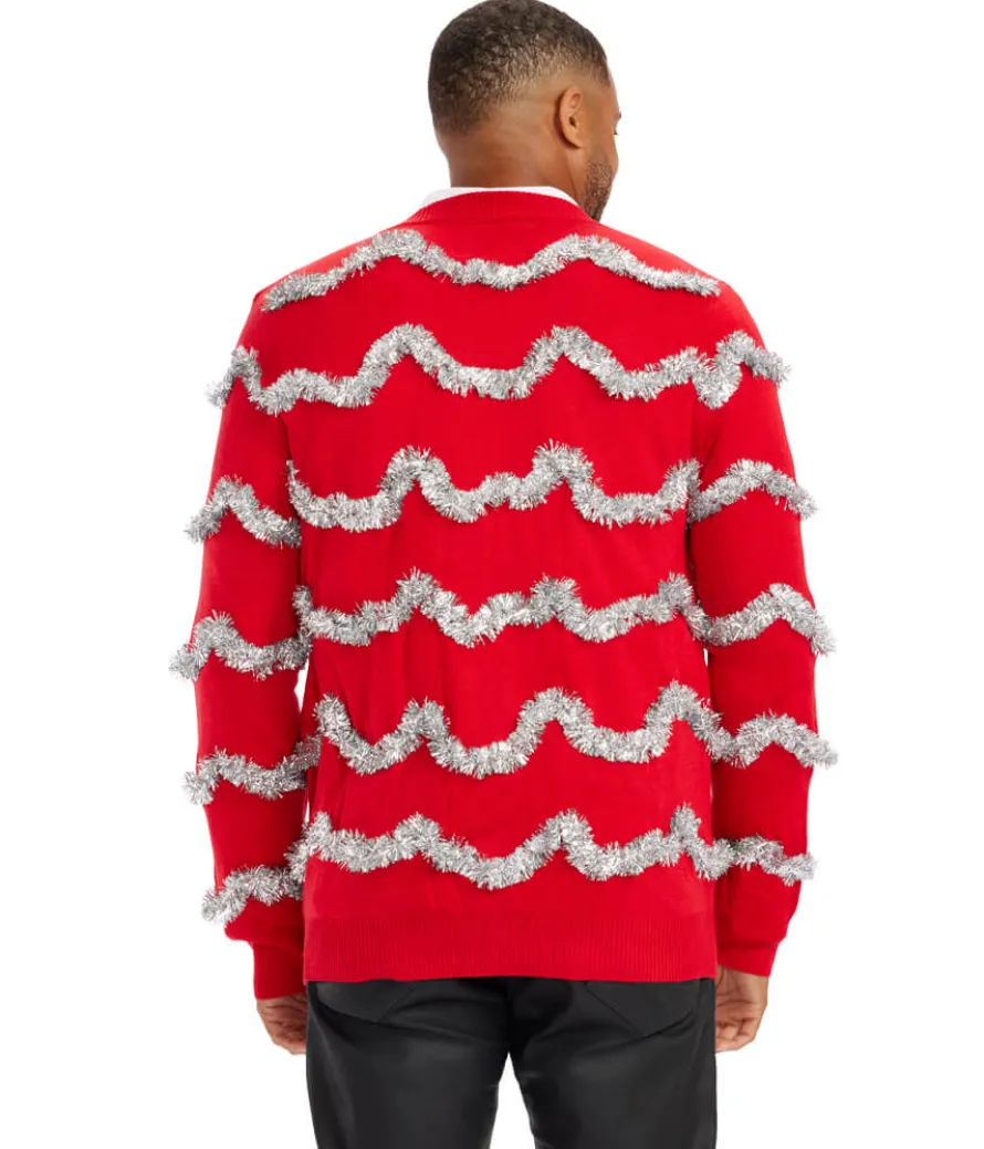 Men's Tinsel Christmas Cardigan Sweater
