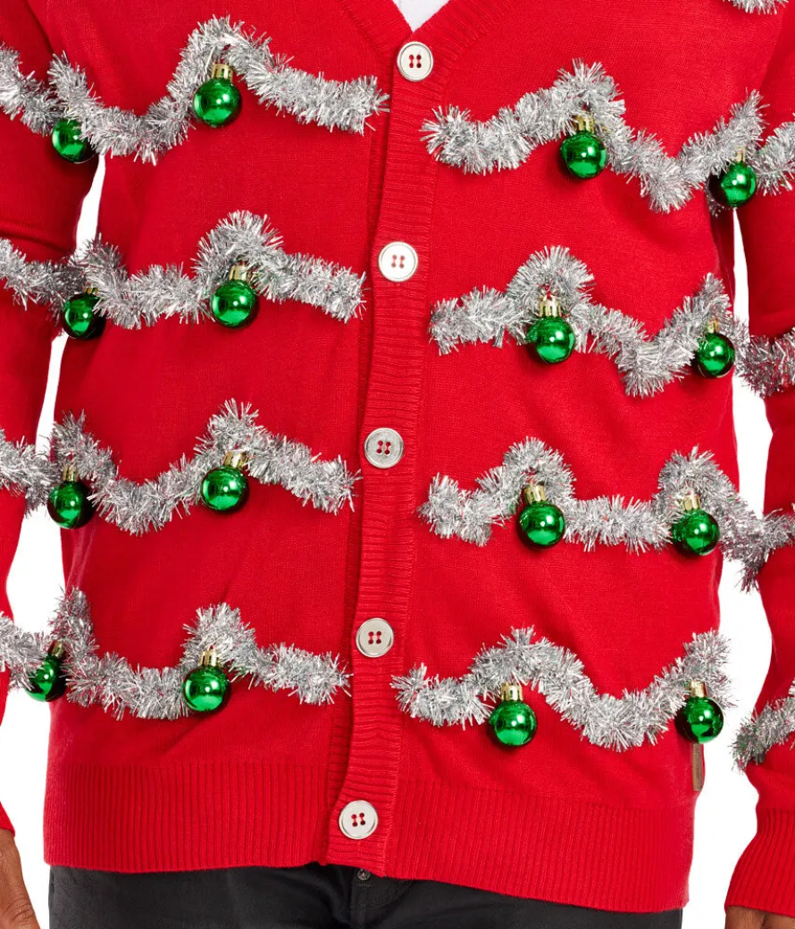 Men's Tinsel Christmas Cardigan Sweater