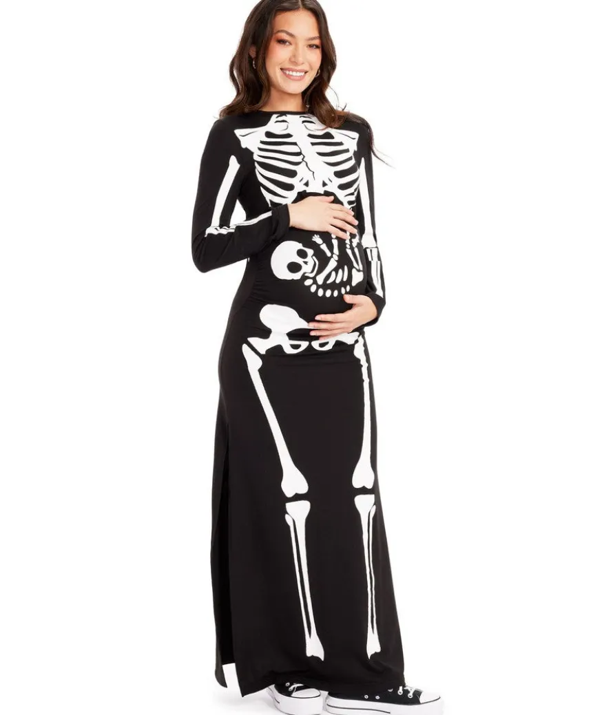 Pregnant Skeleton Maternity Costume Dress
