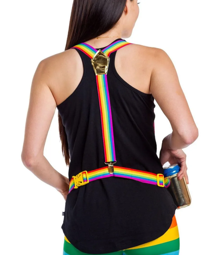 The Gold Rainbow Fanny Pack and Suspenders