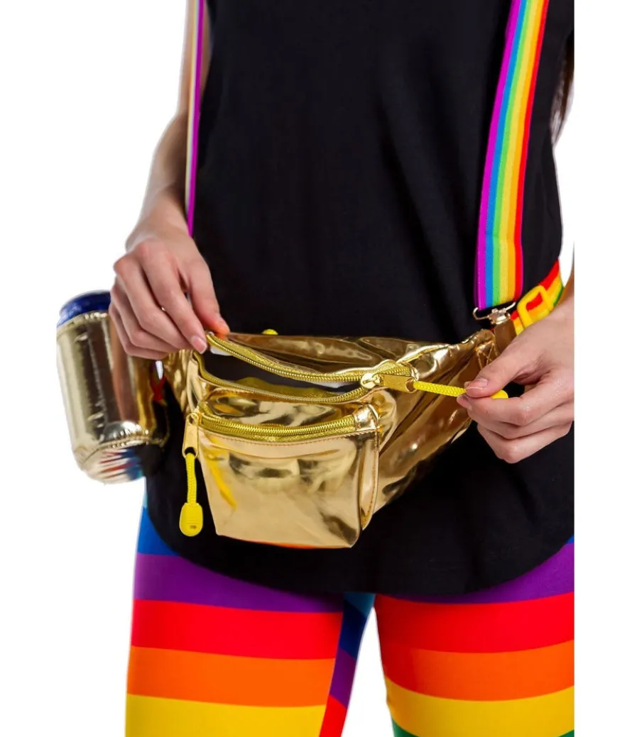 The Gold Rainbow Fanny Pack and Suspenders