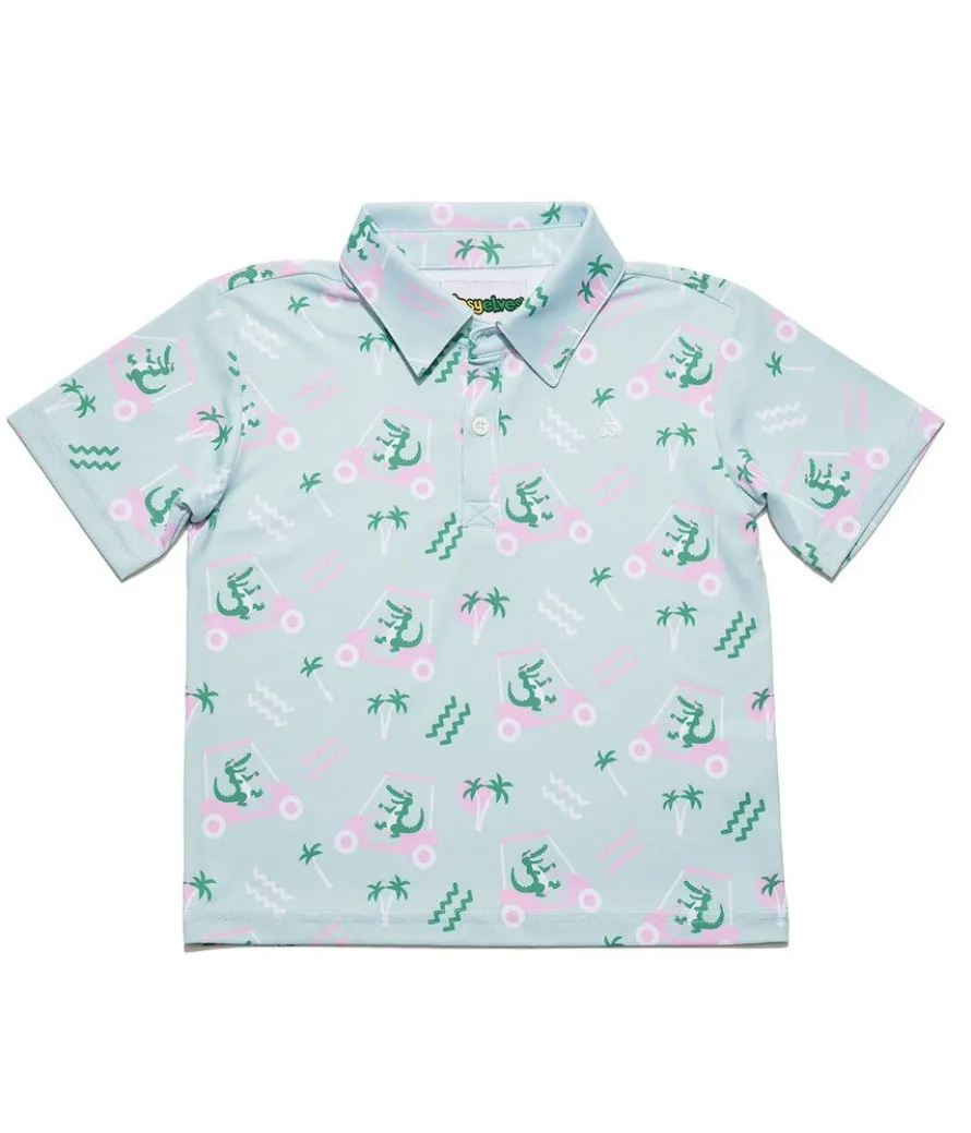 Toddler Girl's Golf Cart Gator Golf Polo
