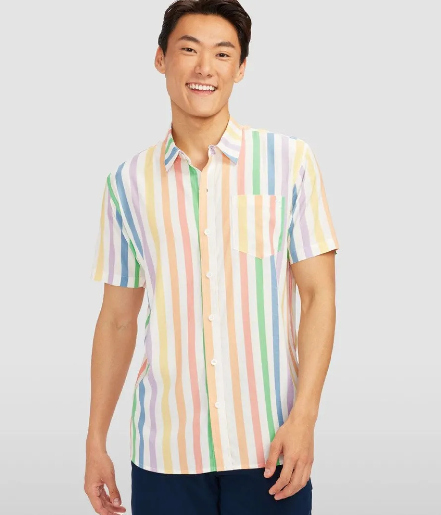 Vintage Rainbow Button Down Shirt