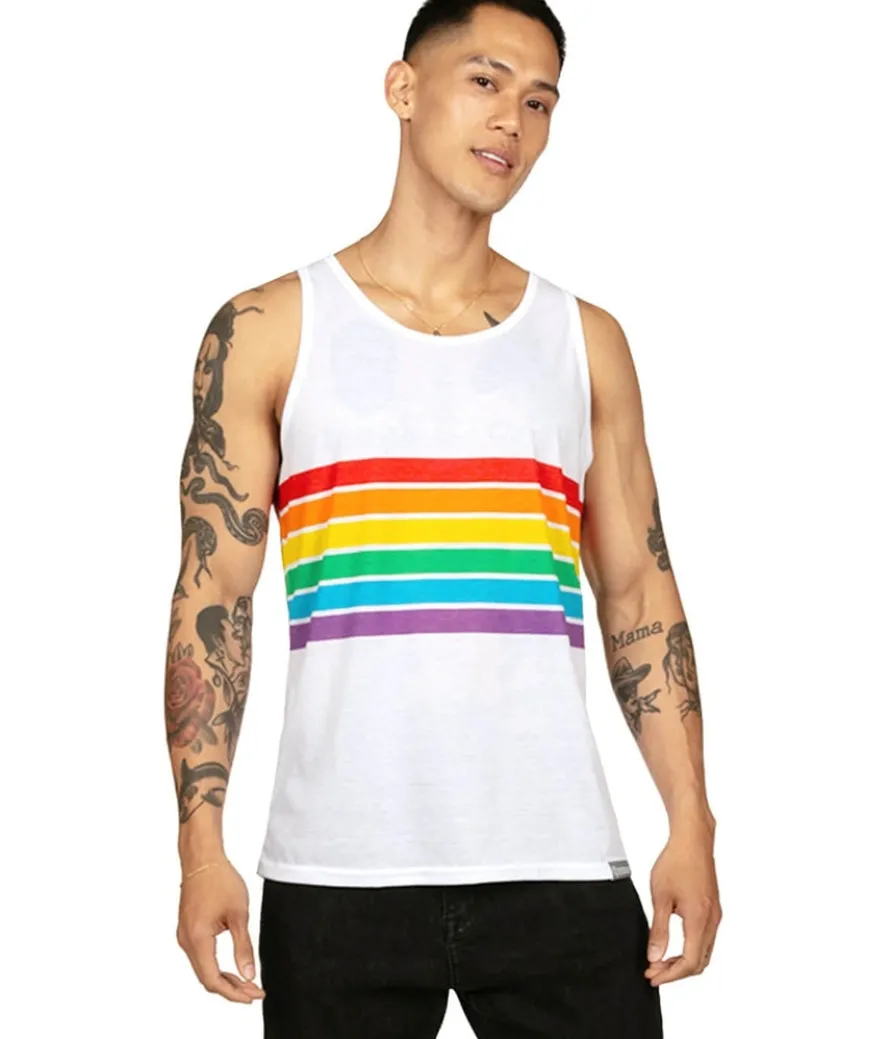 White Rainbow All the Way Tank Top