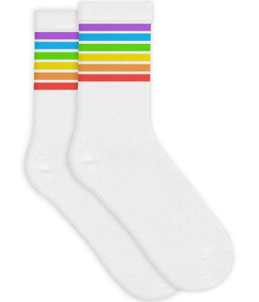 White Rainbow Socks (Fits Sizes 8-11M)