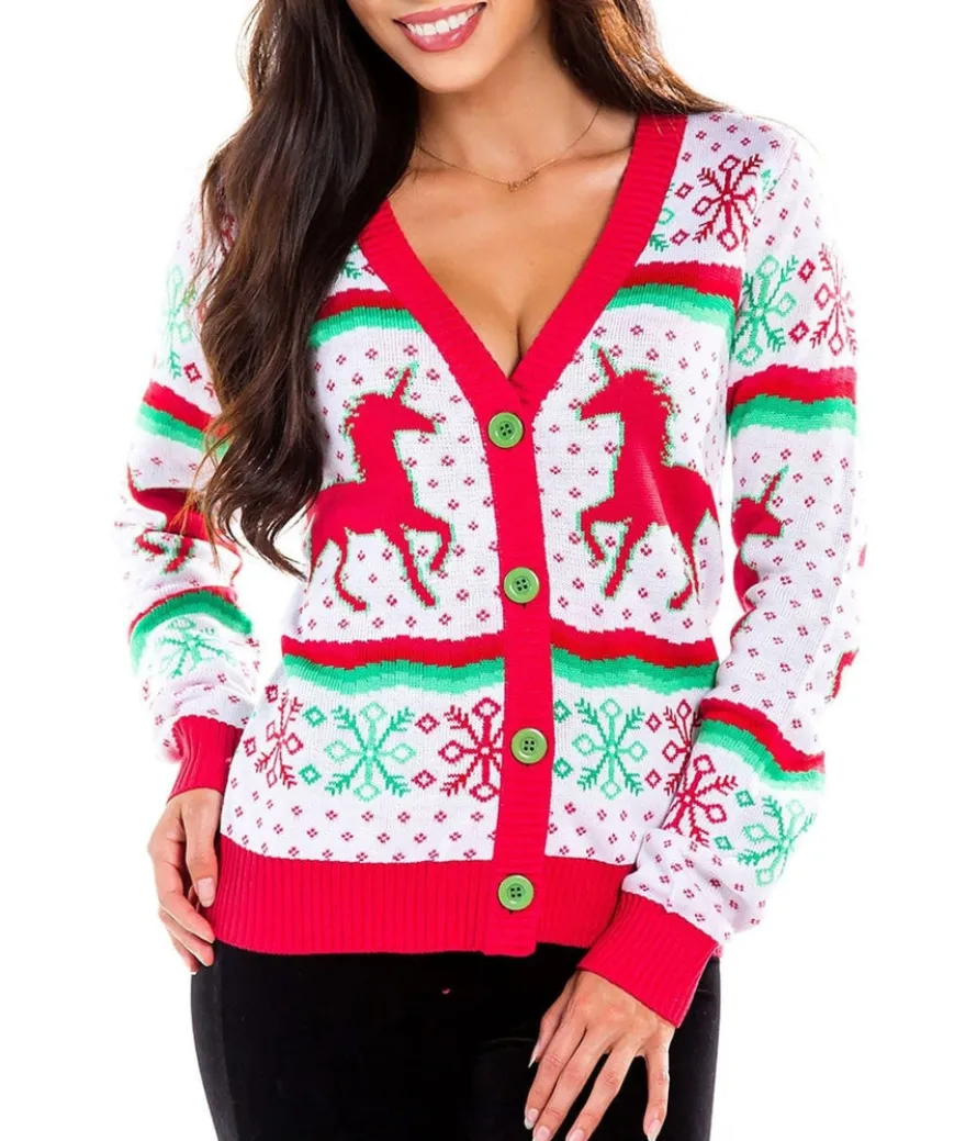 Women's Christmicorn Cardigan Sweater