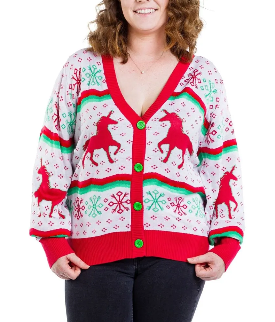 Women's Christmicorn Cardigan Sweater