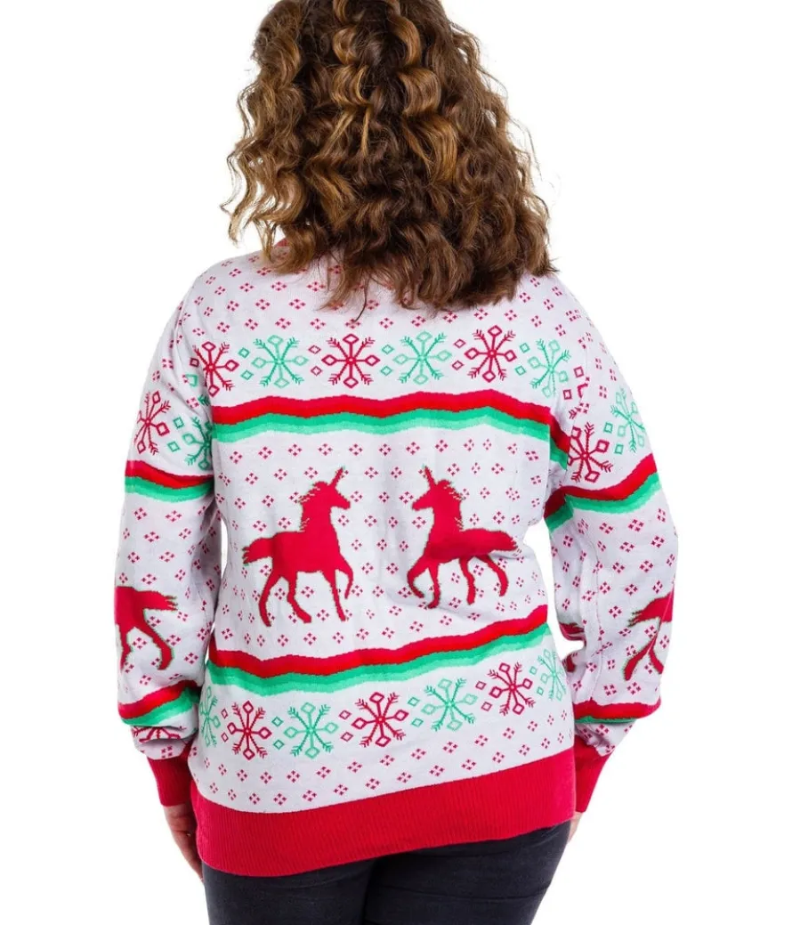 Women's Christmicorn Cardigan Sweater