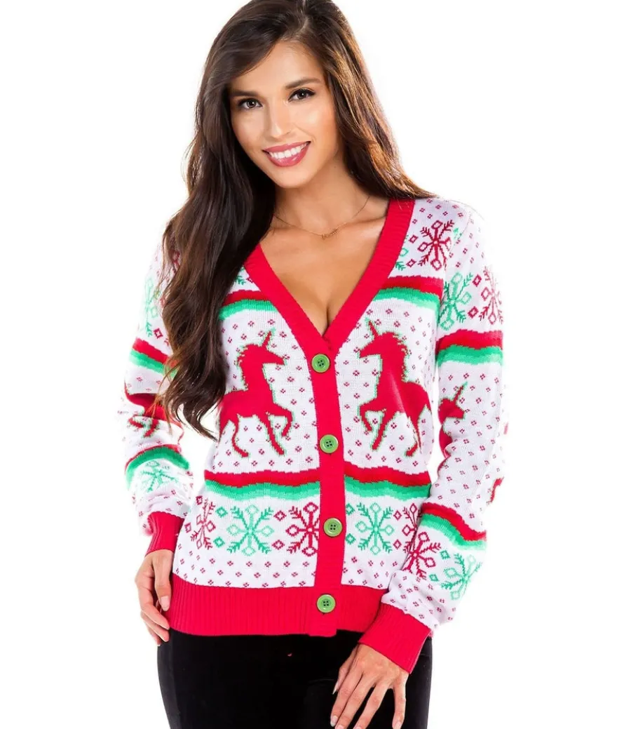 Women's Christmicorn Cardigan Sweater