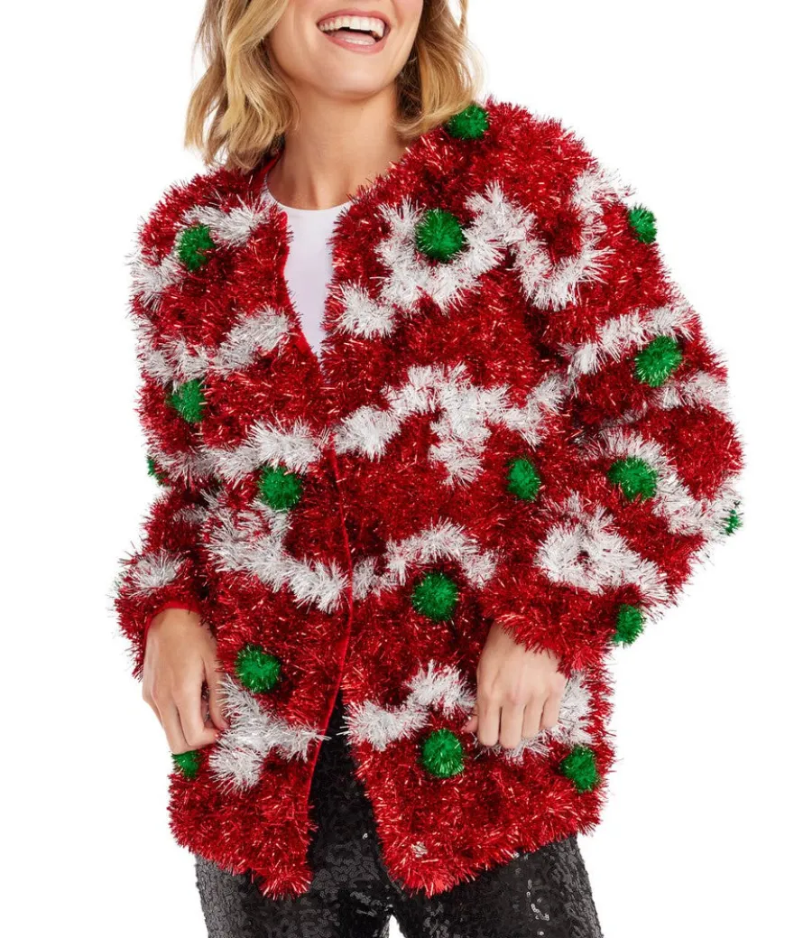 Women's Decked in Red Christmas Cardigan Sweater
