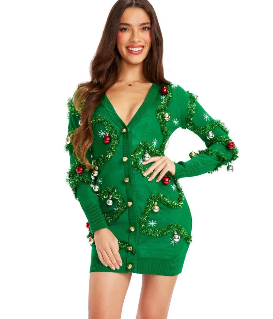 Women's Gaudy Garland Sweater Dress