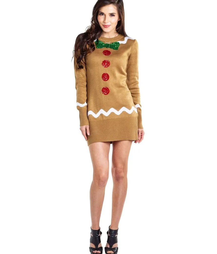 Women's Gingerbread Sweater Dress