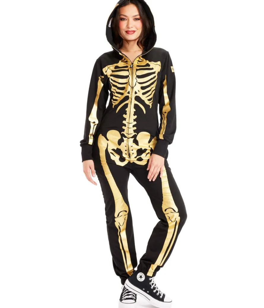 Women's Gold Skeleton Costume