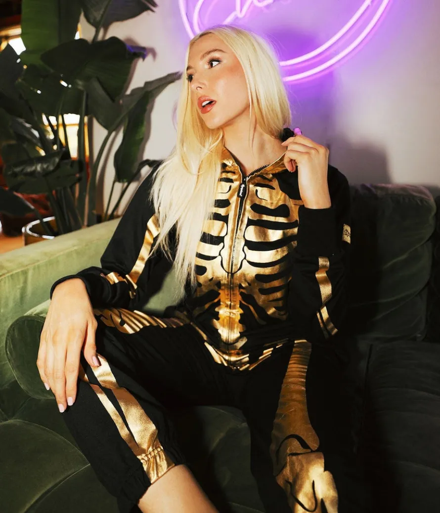 Women's Gold Skeleton Costume