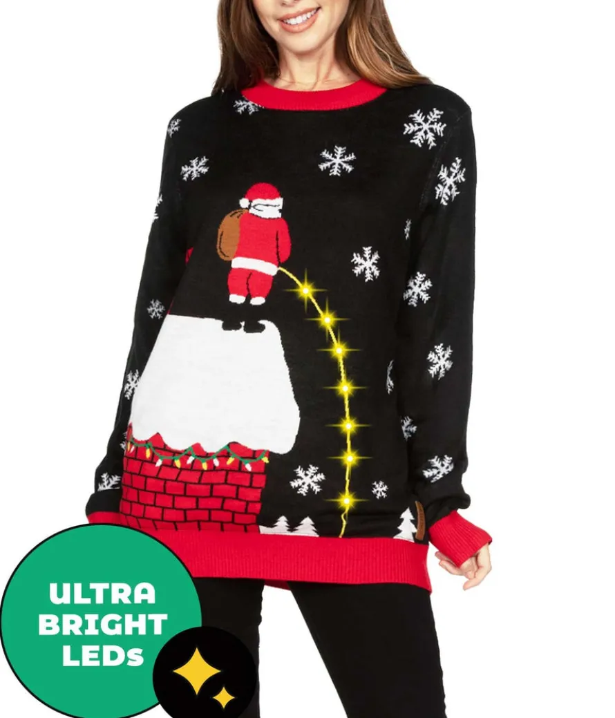 Women's Leaky Roof Light Up Oversized Christmas Sweater