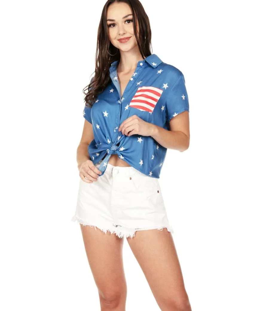 Women's Old Glory Button Down Shirt