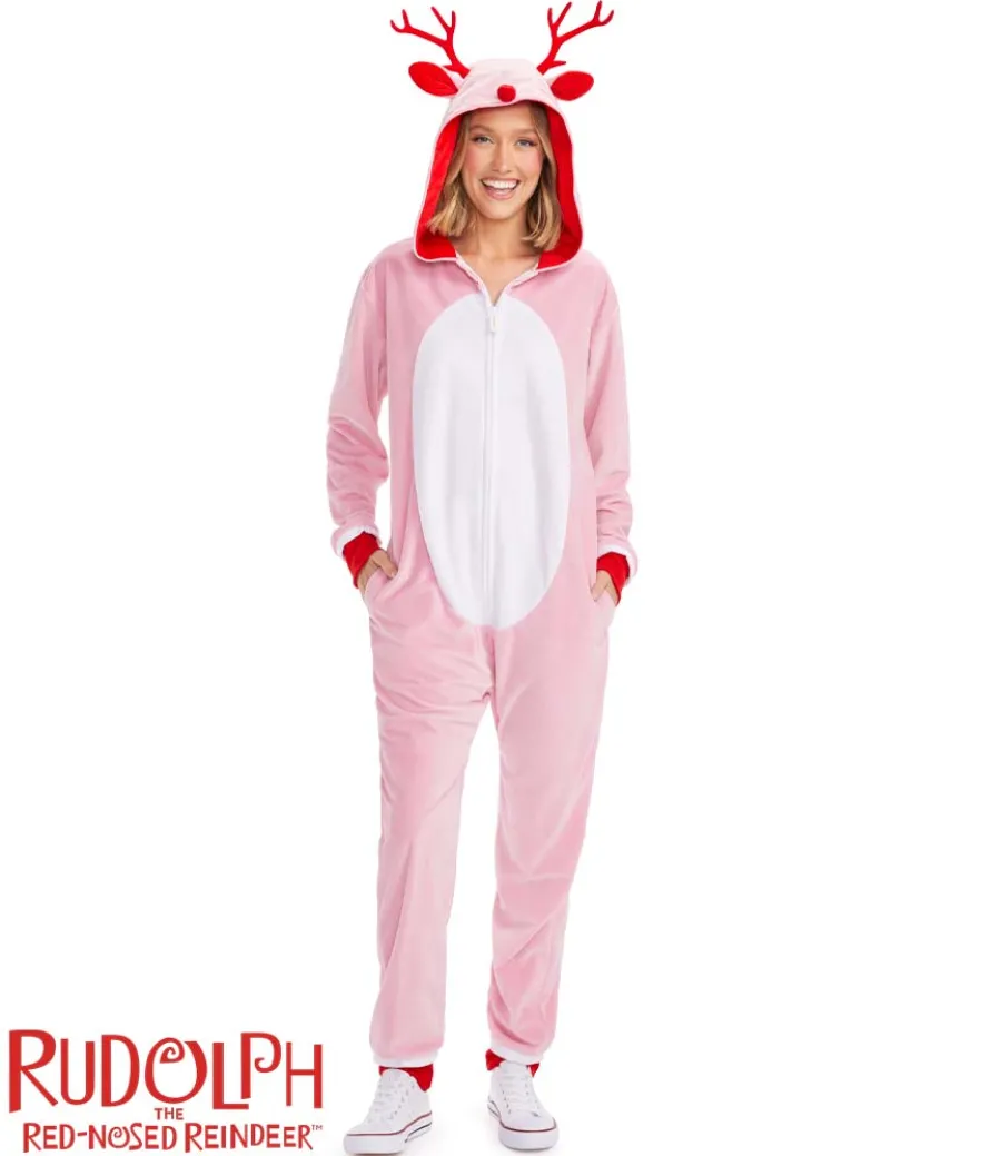 Women's Pink Rudolph Jumpsuit