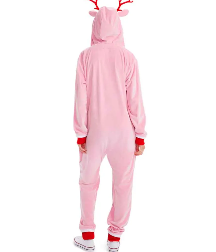 Women's Pink Rudolph Jumpsuit