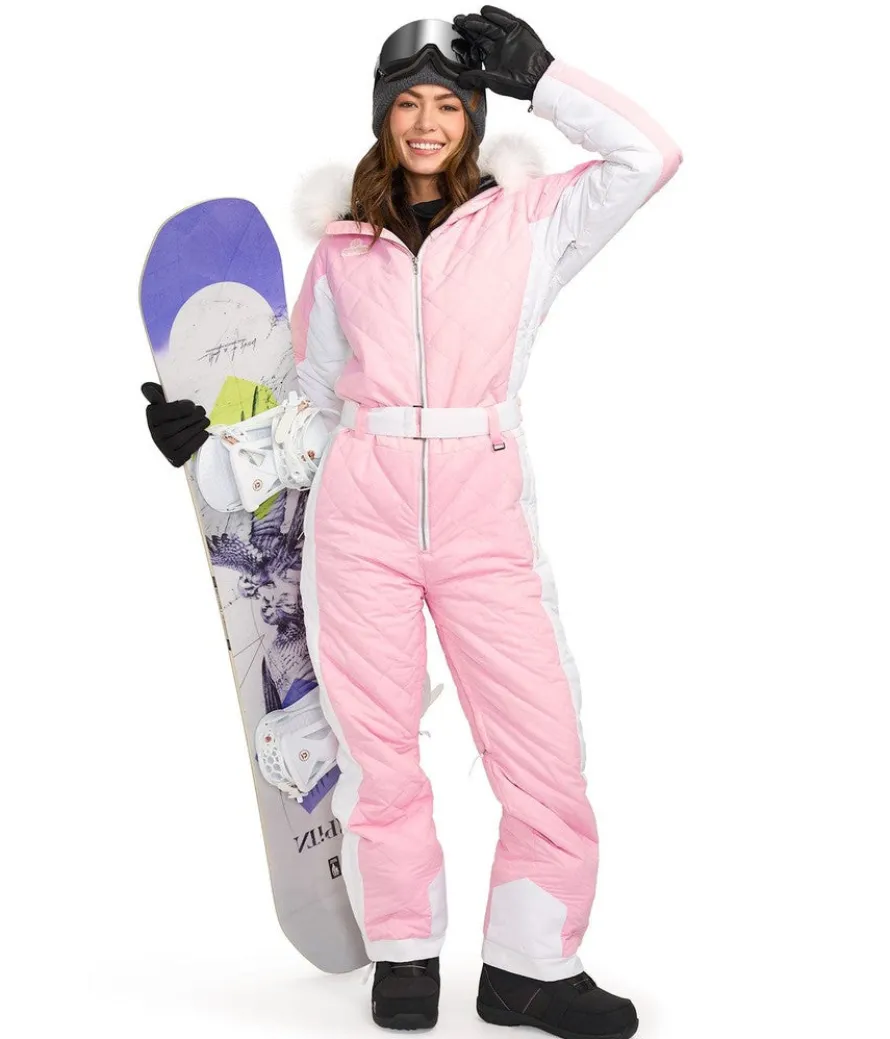 Women's Powder Pink Snow Suit