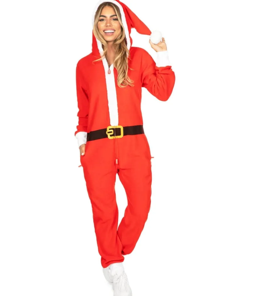 Women's Santa Jumpsuit With Fur