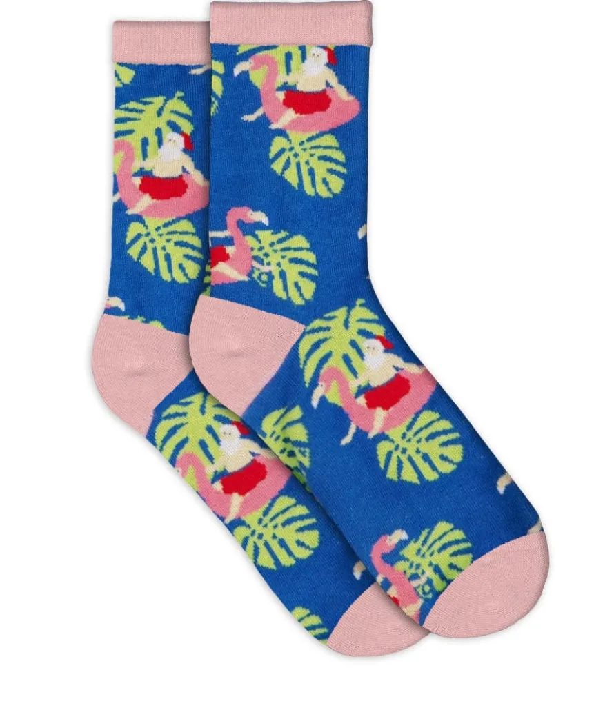 Women's Santa Pool Party Socks (Fits Sizes 6-11W)