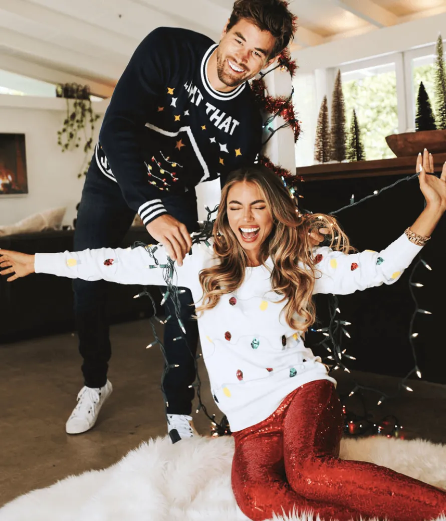 Women's Sequin Lights Ugly Christmas Sweater